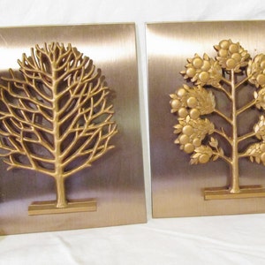 Retro Tree Wall Art, Mid-Century 1960&#39;s Vintage, Copper, 8 x 10