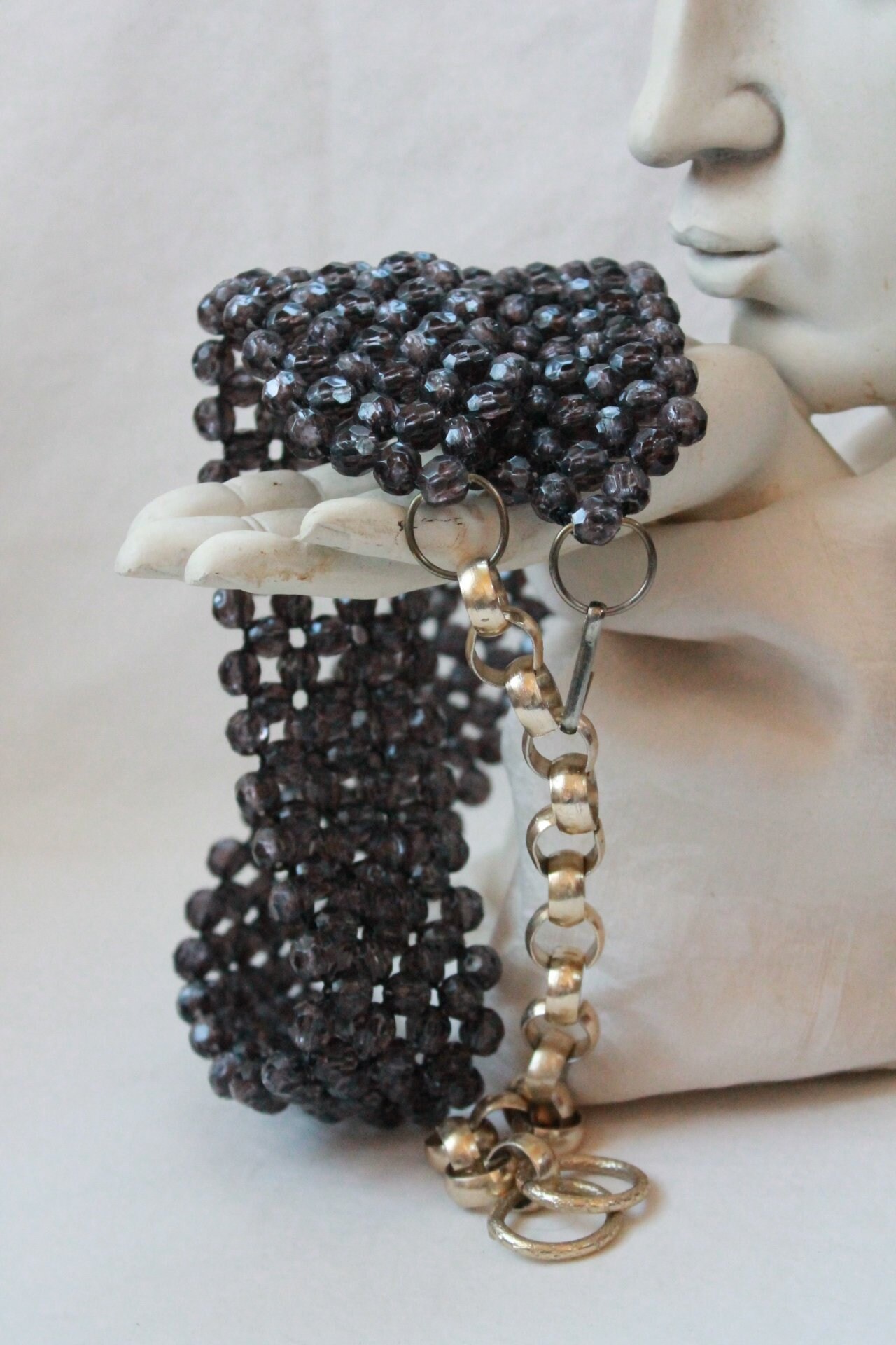 Elegant Adjustable Purple Beaded Belt-rare find! Purple Beaded Belt - Etsy Canada main image 4