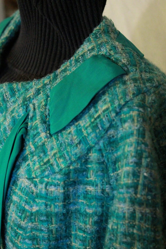 Green Tweed Ladies Hand Tailored Suit - 1960 Madme
