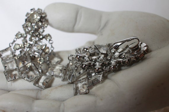 Vintage Massive 90's Sparkling Rhinestone Clip-on… - image 2