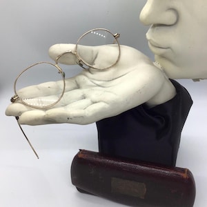 Ray Heverling Spectacles, Vintage 12K Gold Filled Rimmed - Flex Wire Frame - Decorative w/case