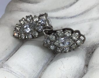 Brilliant Rhinestone Clip-on  Earrings  - Madman Era Vintage