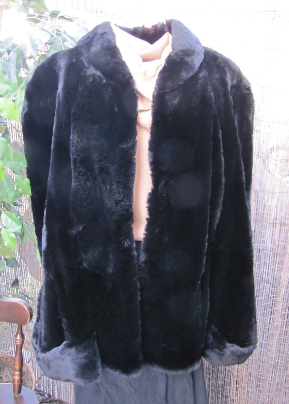 Sheared Black Beaver Fur Caplet / Shrug by Francis