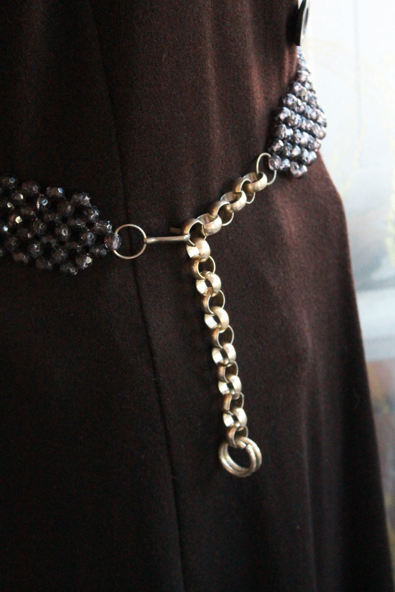 BELT; Purple Bead Woven Adjustable Dressy - 1990 display picture 1