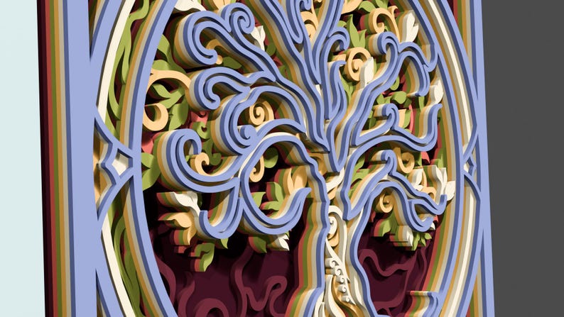 Tree of Life Multilayer Laser Cut, 3D Layered SVG, Cricut Wall Decor ...