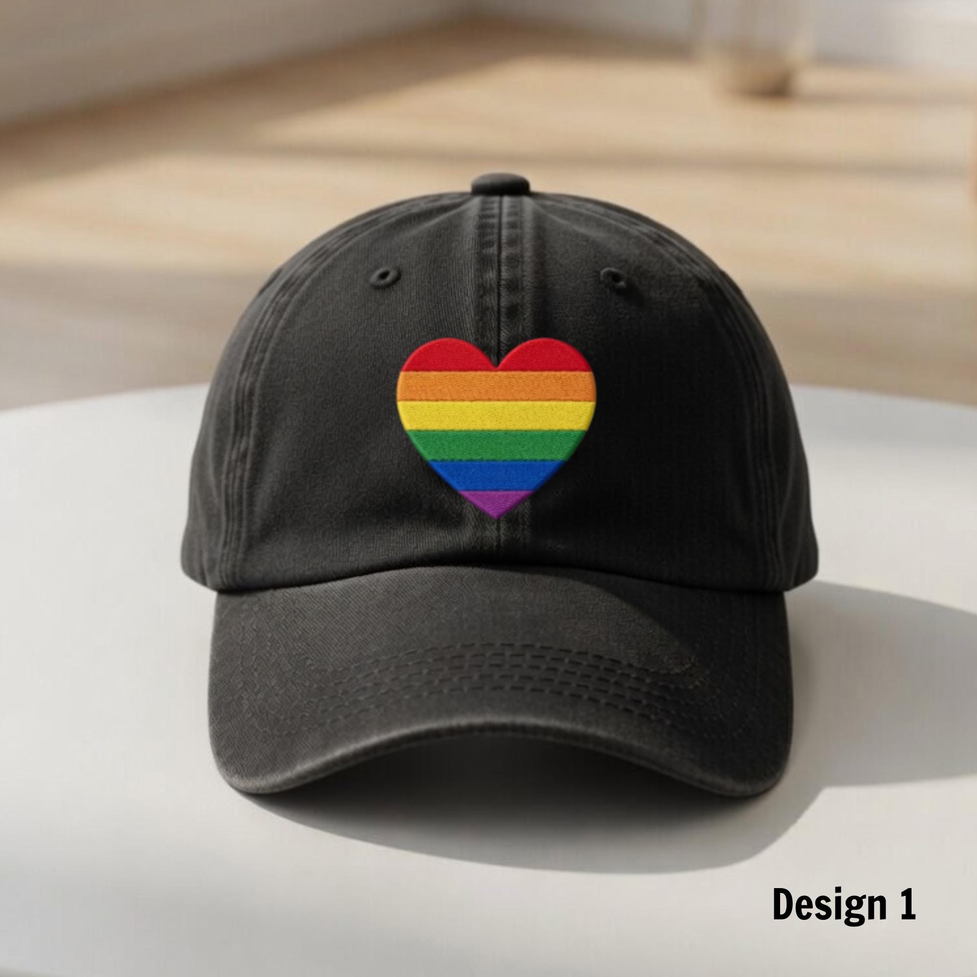 Discover Custom Rainbow Pride Embroidered Baseball Cap  Adjustable Cotton Unisex Hat