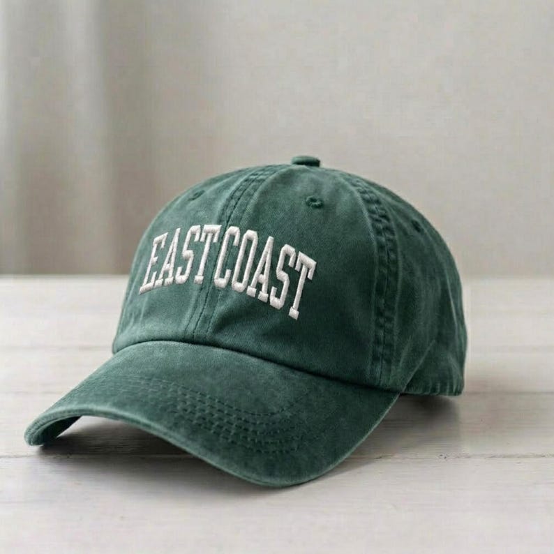 Gorra de béisbol de algodón lavado estilo Costa Este, bordada, estilo vintage veraniego. imagen 2