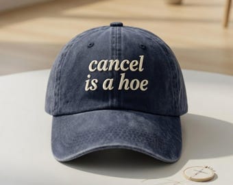 Cancer Is a Hoe Embroidered Hat, Cancer Fighter Cap, Chemo Warrior Gift, Cancer Survivor Hat, Inspirational Support Cap