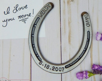 Personalized Iron And Steel Horseshoe Anniversary By Lizzyandme