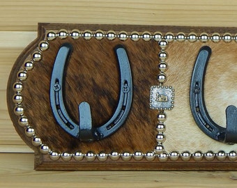 Horseshoe Coat Rack, Western Coat Rack, Rustic Hooks, Horseshoe Hook, Trophy Bridle Rack