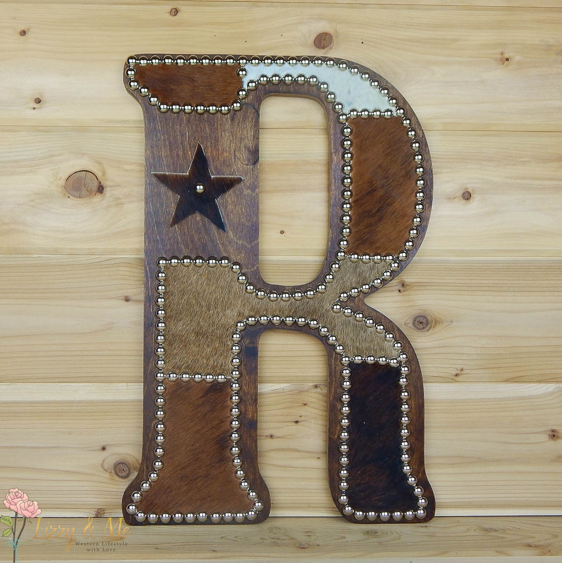 Cowhide Wall Letter R Western Home Decor Wall Hanging Etsy