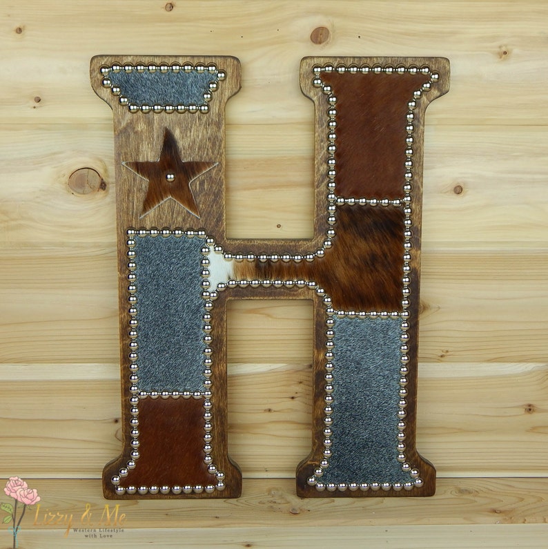 Letter H Cowhide Wall Decor Kids Baby Nursery Initial Monogram Etsy