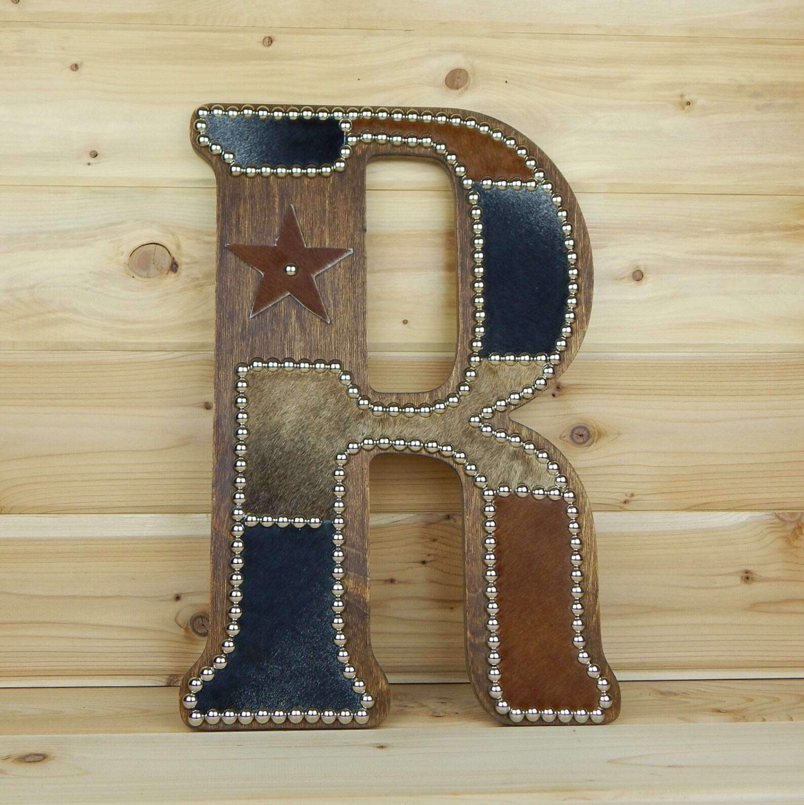 Cowhide Wall Letter R Western Home Decor Wall Hanging Etsy