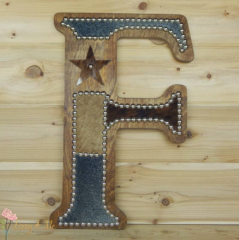 Letter F Cowhide Wall Decor Kids Baby Nursery Initial Monogram Etsy