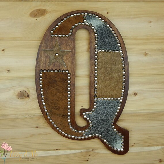 Letter Q Cowhide Wall Decor Kids Baby Nursery Initial Monogram Etsy