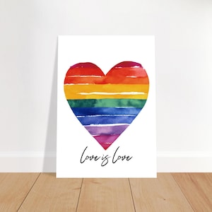 Rainbow Heart Print – Celebrate LGBTQI+ Community, Multiple Sizes Available