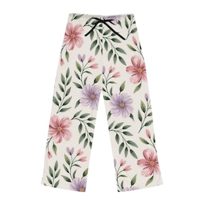 Floral Women&#39;s Pajama Pants - Cozy Lounge Wear, Comfortable Sleepwear, Gift for Her, Relaxation Clothing, Cute PJs