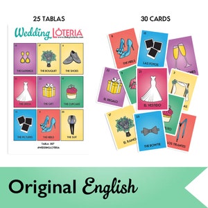 Wedding Loteria - English Original (30 Calling Cards + 25 Tablas)