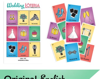 Wedding Loteria - Original en anglais (30 cartes de visite + 25 tablas)