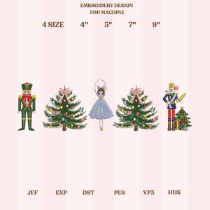 Nutcracker Ballet Embroidery Design, Design, The Nutcracker Machine Embroidery Design, Coquette Christmas Embroidery Design Digital File