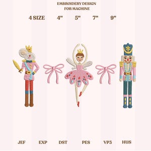 Nutcracker Ballet Embroidery Design, Coquette Christmas Embroidery Design, Festival Embroidery Design, Nutcracker Embroidery Machines File
