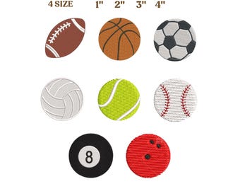 Sports Balls Mini Embroidery Design Bundle Embroidery File Download, Sports Mini Designs, 8 Designs, Ball Mini Designs, Gift for Athlete