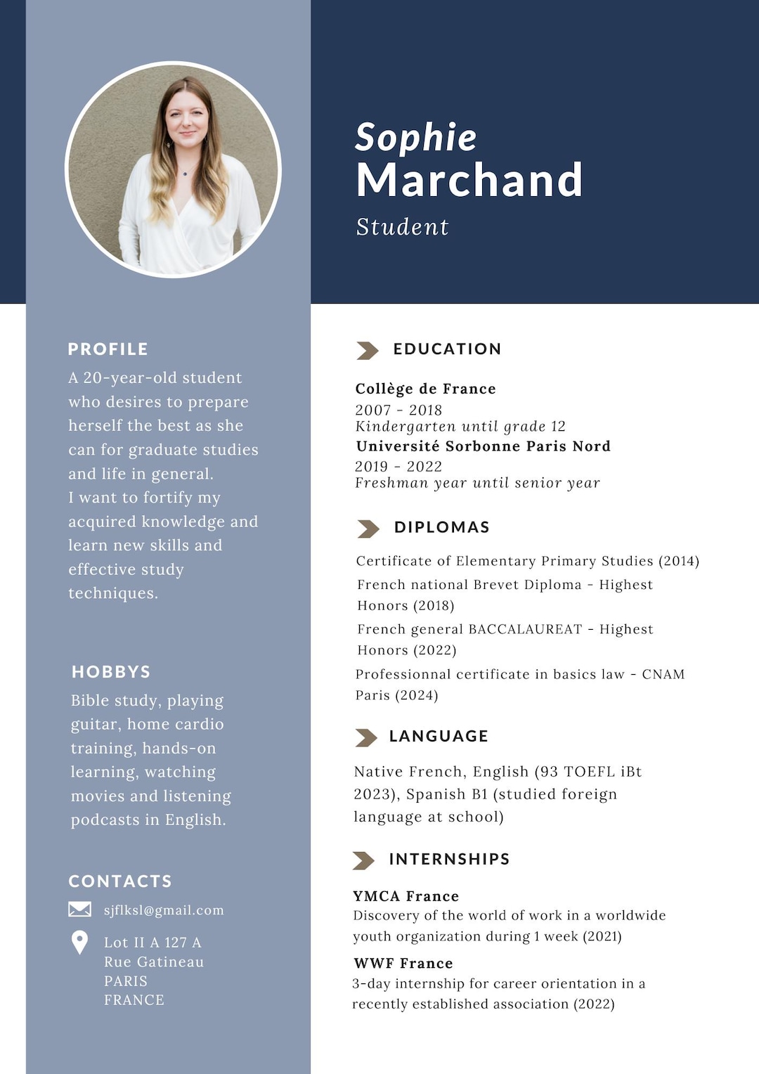Student/first Job CV Template – Professional and Modern Design - Etsy