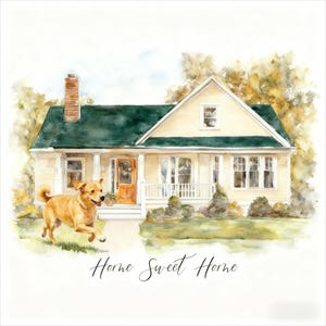 Custom Hand-Painted House Painting,Custom Watercolor Home,Housewarming Gift,Our First Home Sign,New Home Gift To Friend,Home Sweet Home Sign