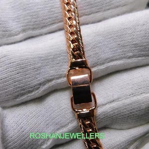 Bracciale a catena in rame puro: gioielli fatti a mano con maglie cubane da 6 mm