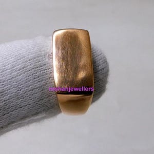 Bague chevalière en cuivre pur 100 % faite à la main, bijou rectangulaire en cuivre