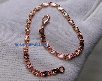 Pure Copper Handmade Flower Chain Bracelet