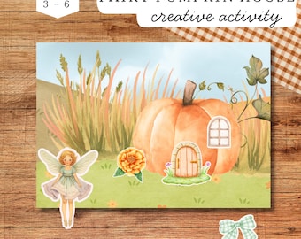 Printable Fairy Tale Pumpkin House | Autumn Fairy House Activity | Nature Busy Book Pages | Quiet Time Pretend Play | Homeschool PDF