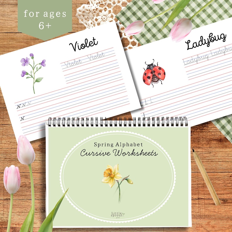 Spring Word Cursive Cursive Practice Sheets Printable Spring Worksheets / Montessori ...