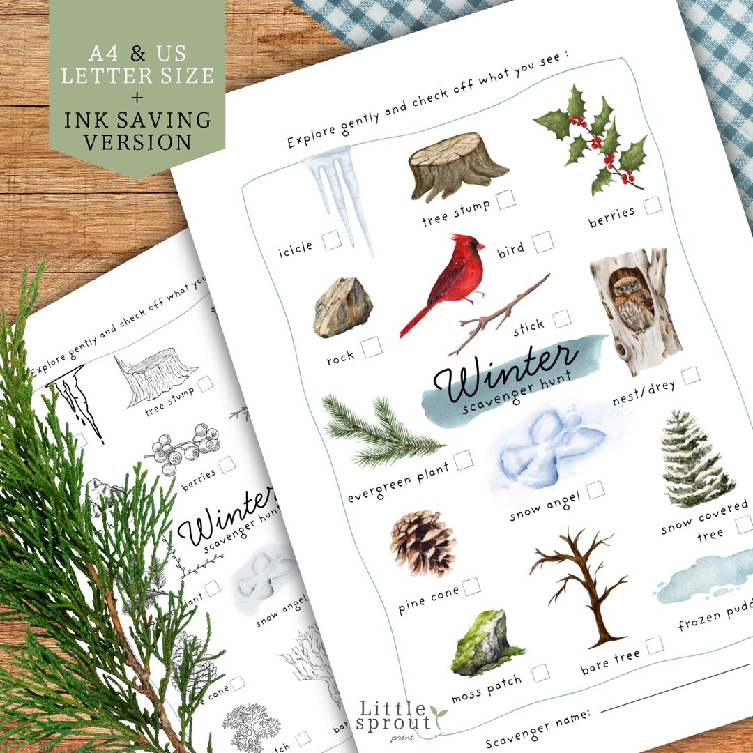 Winter Scavenger Hunt Printable for Classroom | Outdoor Learning ...