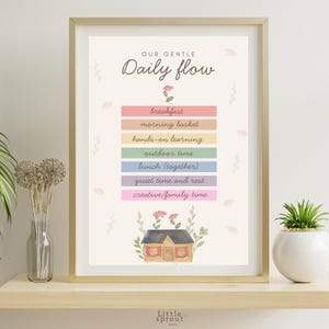 Nature Homeschool Daily Flow Chart for Kids | Loop Schedule | Printable Daily Routine & Chores Chart | Gentle Homeschool Planner PDF