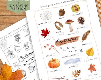 Autumn Scavenger Hunt Printable | Fall Nature Activity for Kids | Outdoor Classroom Game & Family Activity