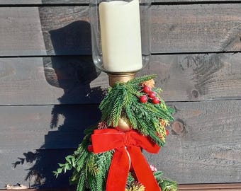 Glass Candle Holder Christmas Home Table Display Decor