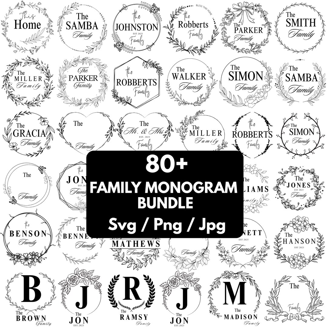 Family Monogram SVG Bundle, Family Name Sign, Welcome Sign Svg ...