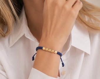 Bracciale regolabile in macramè tibetano di rame, perline Boho Feng Shui fatte a mano, portafortuna, meditazione, yoga, regalo unisex
