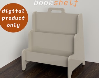 Montessori Bookshelf CNC Plan Dxf Svg Pdf | Kids Room Front-Facing Book Rack | Digital Download Woodworking Template