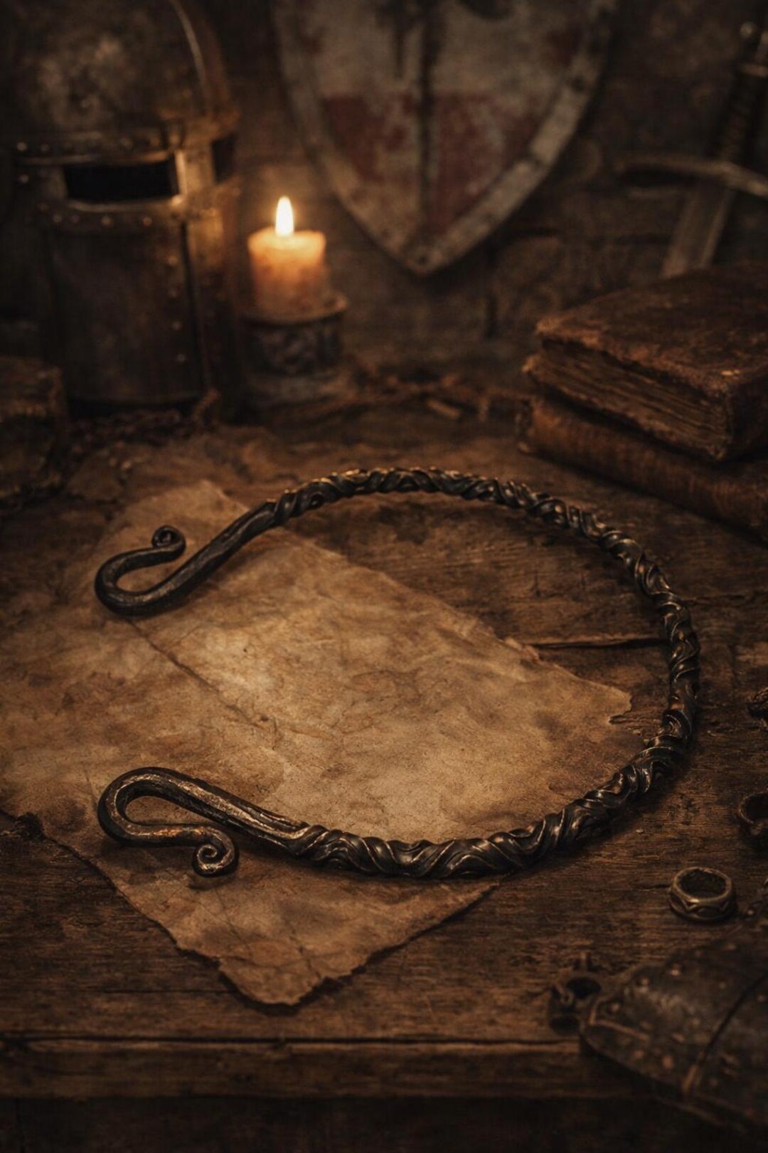Hand Forged Iron Torc Necklace – Medieval Viking Celtic Warrior Jewelry ...