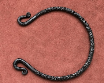 Hand Forged Iron Torc Necklace – Medieval Viking Celtic Warrior Jewelry