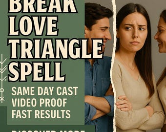 BREAK LOVE TRIANGLE Spell | third party removal | cut third party | relationship focus | love protection | loyalty bond | love passion