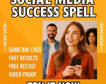 ÉXITO EN LAS REDES SOCIALES Hechizo / fama en línea / energía viral / crecimiento de seguidores / impulso de influencia / visibilidad de marca / suerte de contenido / flujo de reconocimiento
