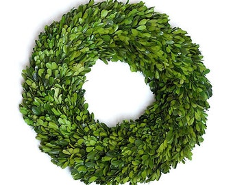 Boxwood Wreath - Preserved - 16 Inches