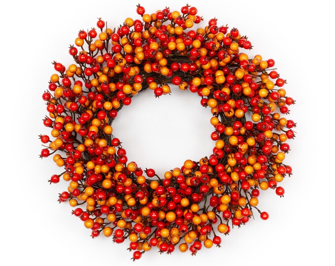 Fall Wreath for Front Door/ Fall Sunflower Wreath/ Orange Sunflower