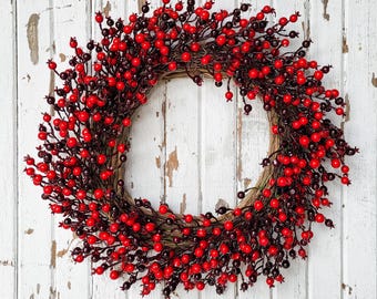 Red Berry Wreath - 20 Inch
