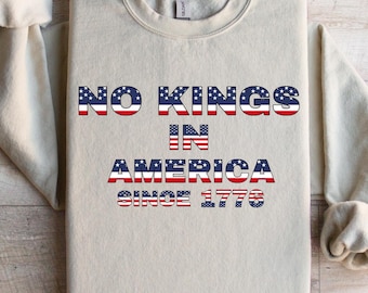 No Kings in America Sweatshirt, Anti-Trump Protest Sweatshirt, Democracy Tee, Gift for Anti-MAGA, Patriotic Tee, Liberal Sweatshirt