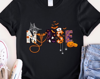 Halloween Nurse Shirt,Halloween Nursing Shirt, Nurse Fall Shirt, Nurse Halloween, Nursing Tee, Halloween Shirt,Halloween Nurse Pumpkin Shirt