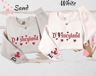 Custom Couple Matching Disney Sweatshirt, Personalized Lover Mickey and Minnie, Disney Lover Valentines Day Gift,Disneyland Valentines Shirt